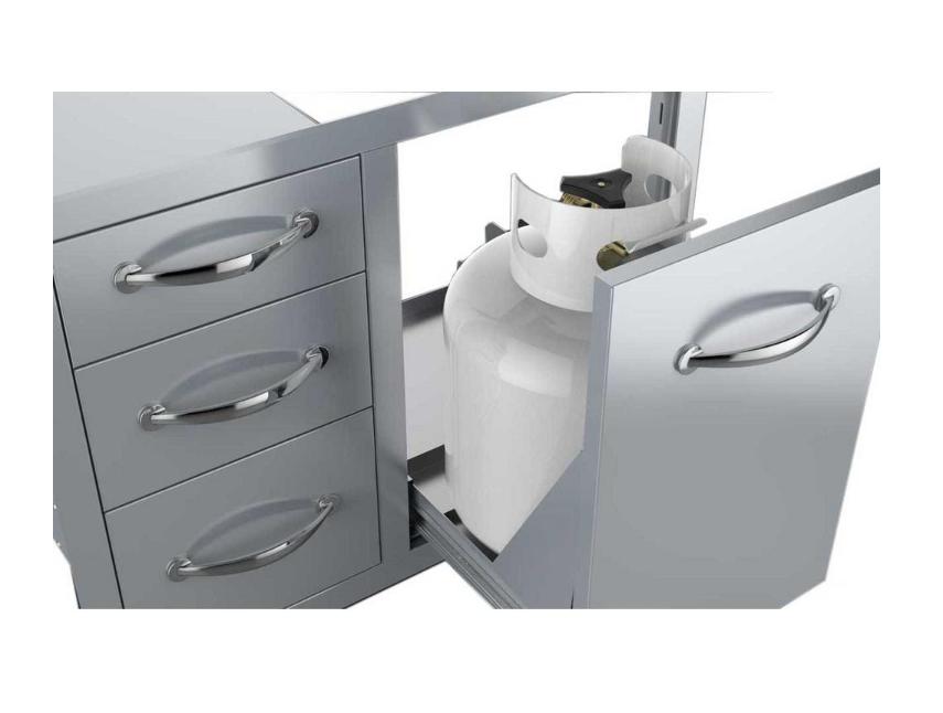 Sunstone 30" 304 Stainless Steel Flush Tank Tray Triple Drawer Combo A-LPCTD30