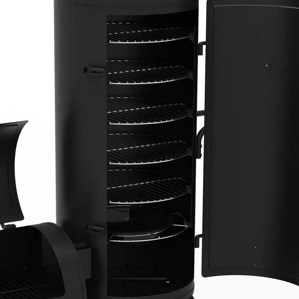 DynaGlo Signature Vertical Offset Charcoal Smoker Grill Heavy Duty Outdoor Black
