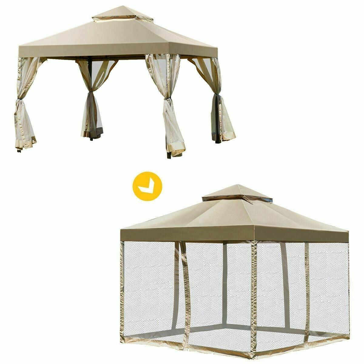 ModernOutdoor 2-Tier 10' x 10' Screw-free Structure Shelter Awning Gazebo Canopy