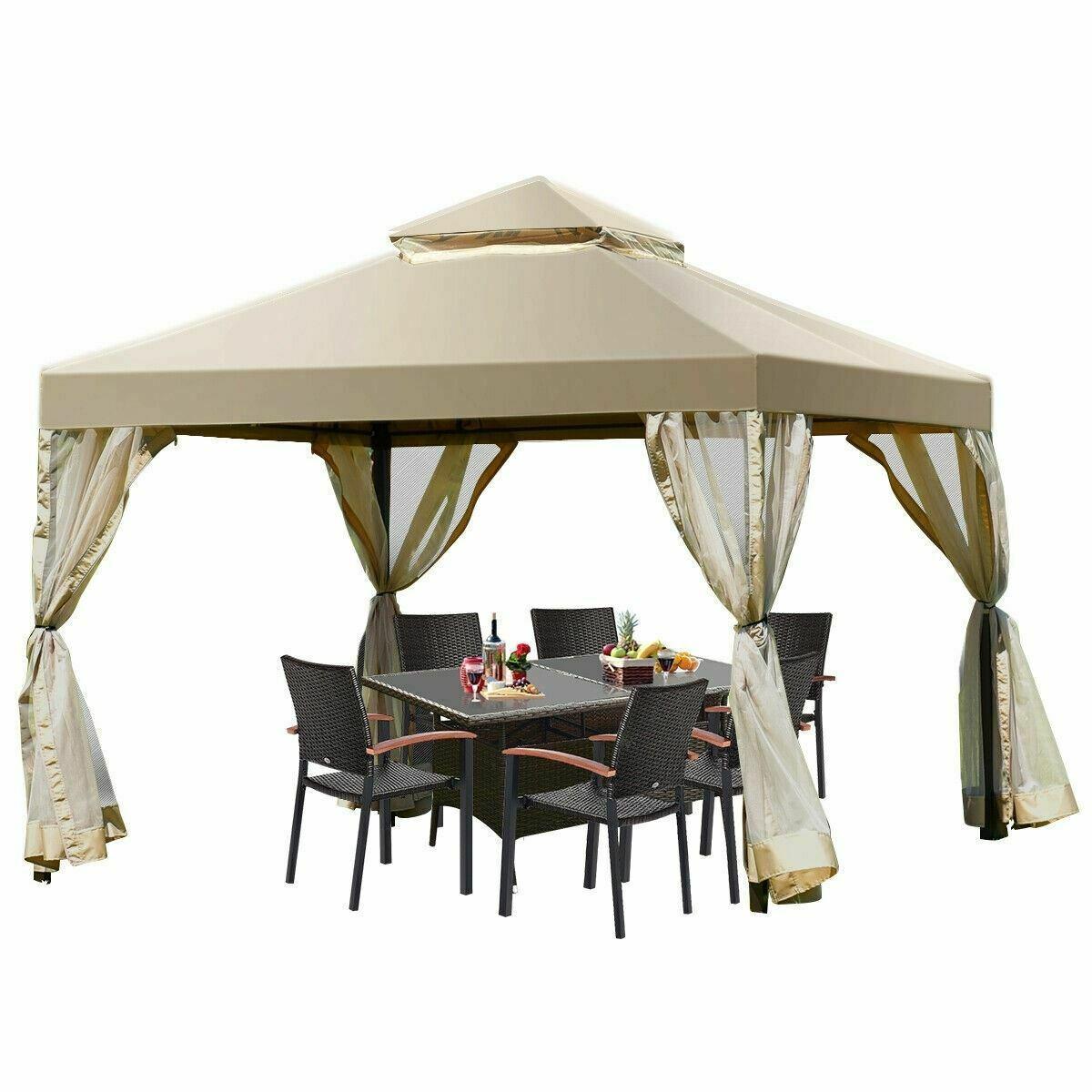 ModernOutdoor 2-Tier 10' x 10' Screw-free Structure Shelter Awning Gazebo Canopy