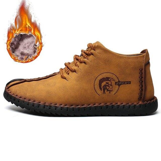 Soft Leather Men Driving Shoes Casual Boots