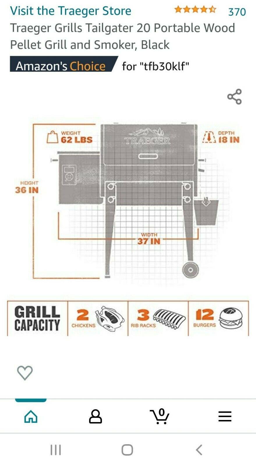 Traeger Grills - Tailgater 20 Wood Pellet Grill - Black