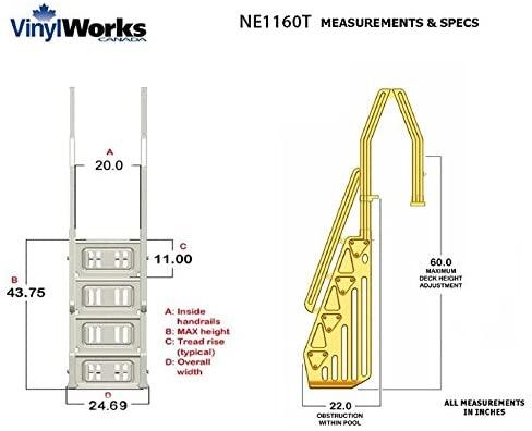 NE1160T Deluxe In-Pool Step for Above Ground Pools, 24-Inch, Taupe