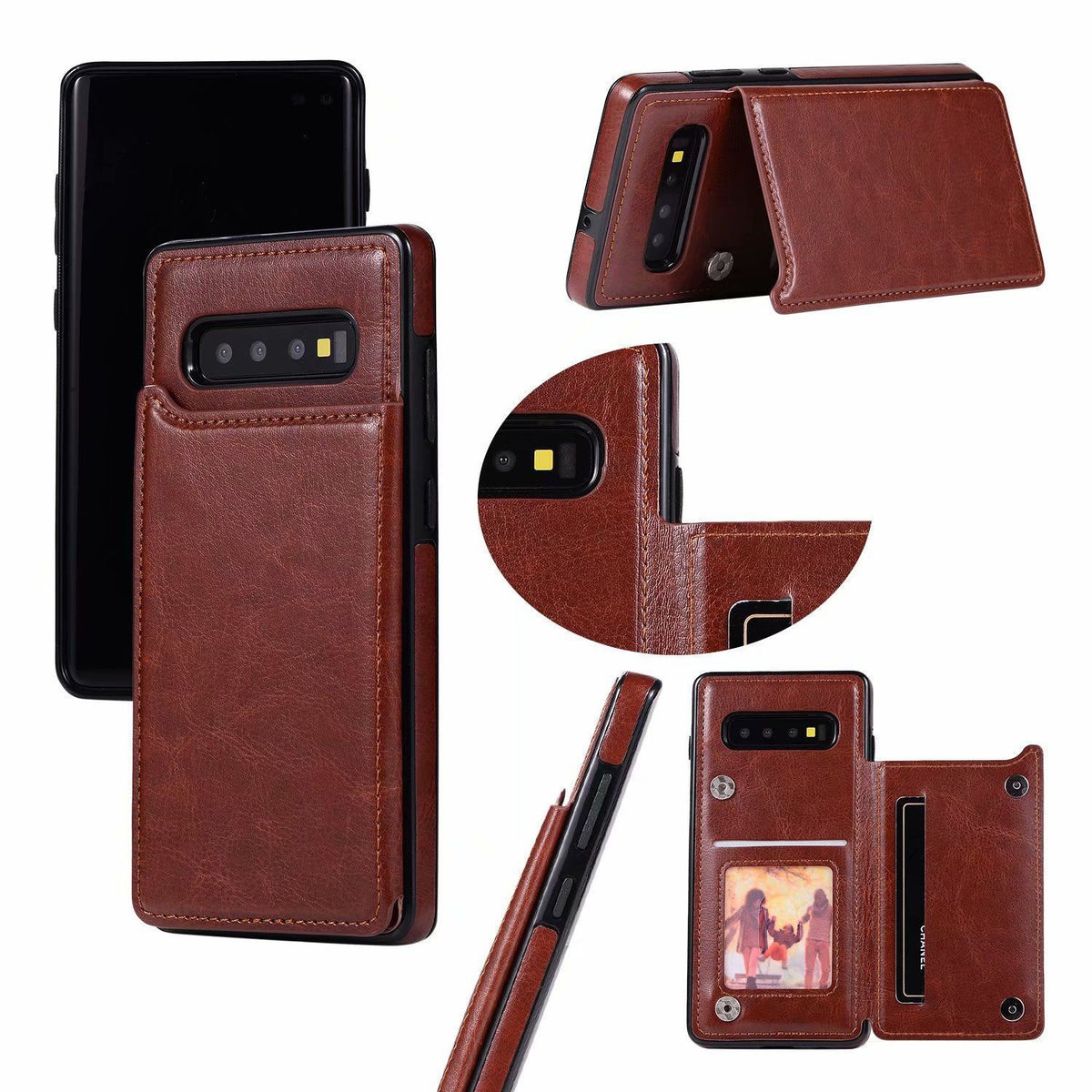 Phone Case - Retro PU Leather Wallet Magnet Multi Card Case For Galaxy