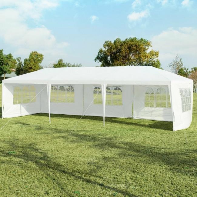 10 x 30 Feet Gazebo Canopy with 5 Removable Sidewalls for