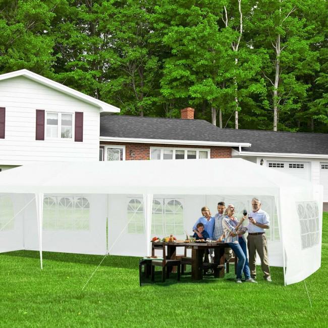 10 x 30 Feet Gazebo Canopy with 5 Removable Sidewalls for