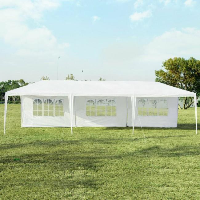 10 x 30 Feet Gazebo Canopy with 5 Removable Sidewalls for