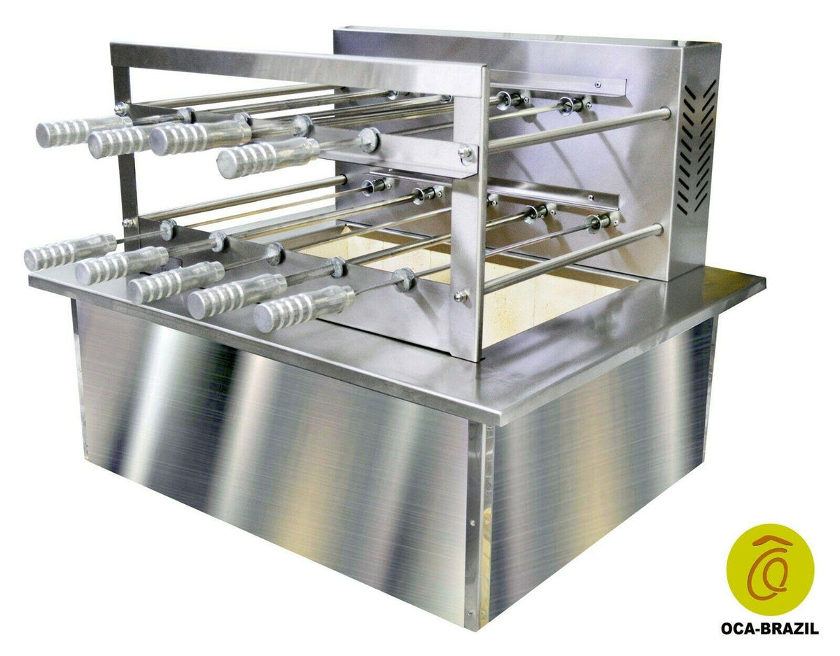 Brazilian BBQ Charcoal Grill with Firebox - 9 Skewers - Oca-Brazil