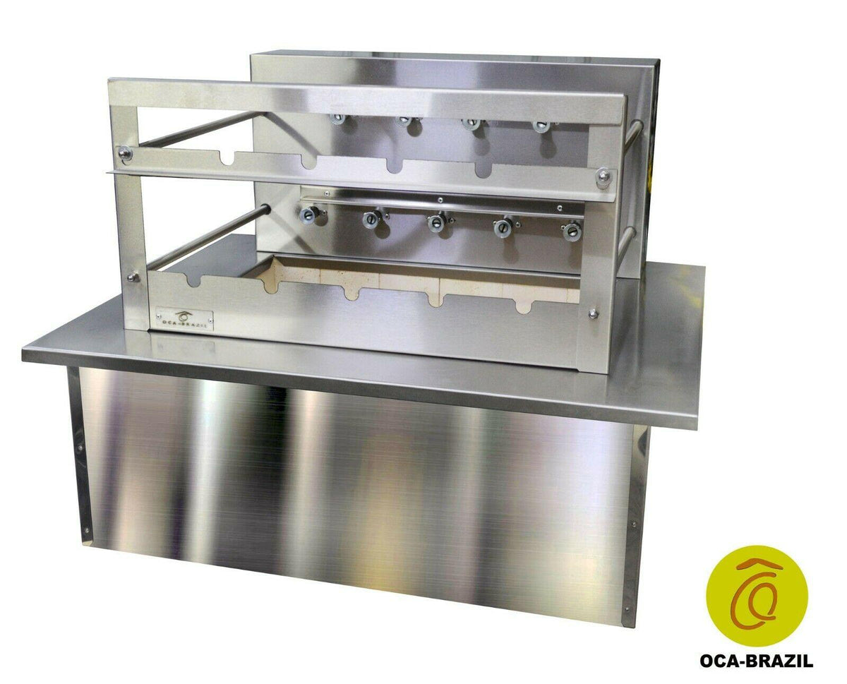 Brazilian BBQ Charcoal Grill with Firebox - 9 Skewers - Oca-Brazil