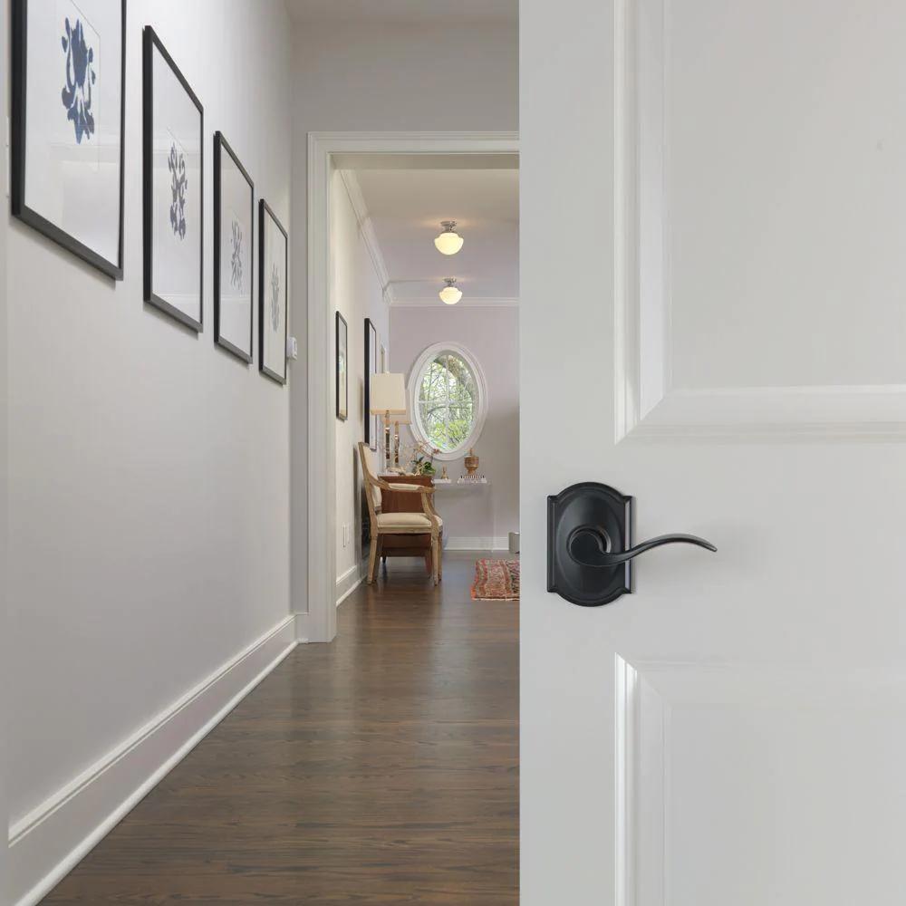 Accent Satin Nickel PassaHall/Closet Door Lever with Camelot Trim
