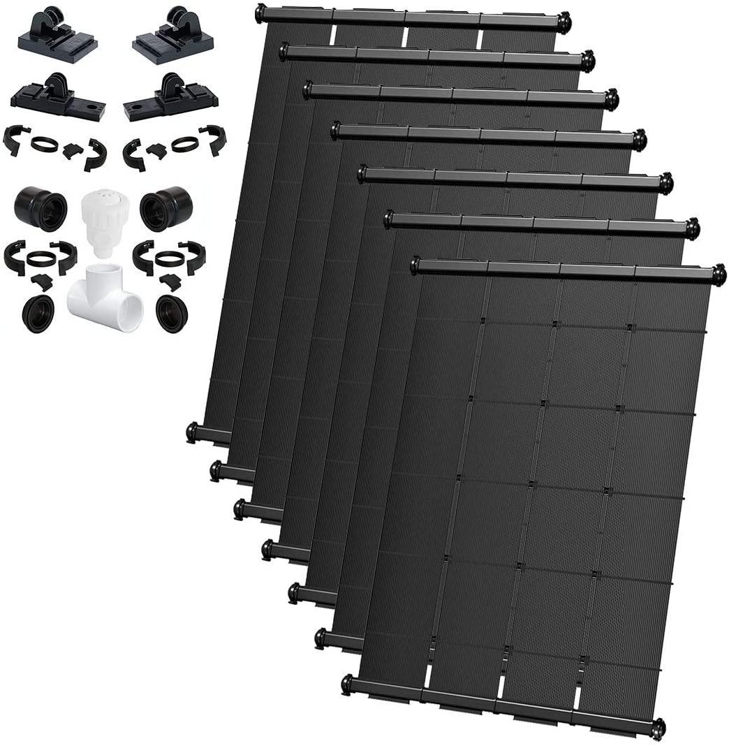 SolarPoolSupply Industrial Grade DIY Solar Pool Heating System Kit - Lifetime Limited Warranty - Strapless Mounting Design [7-4x7.5/210 Square Foot Coverage]