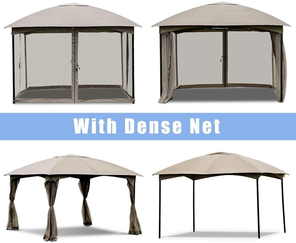 11.5' x 11.5' Fully Enclosed Outdoor Gazebo with Removable 4 Walls