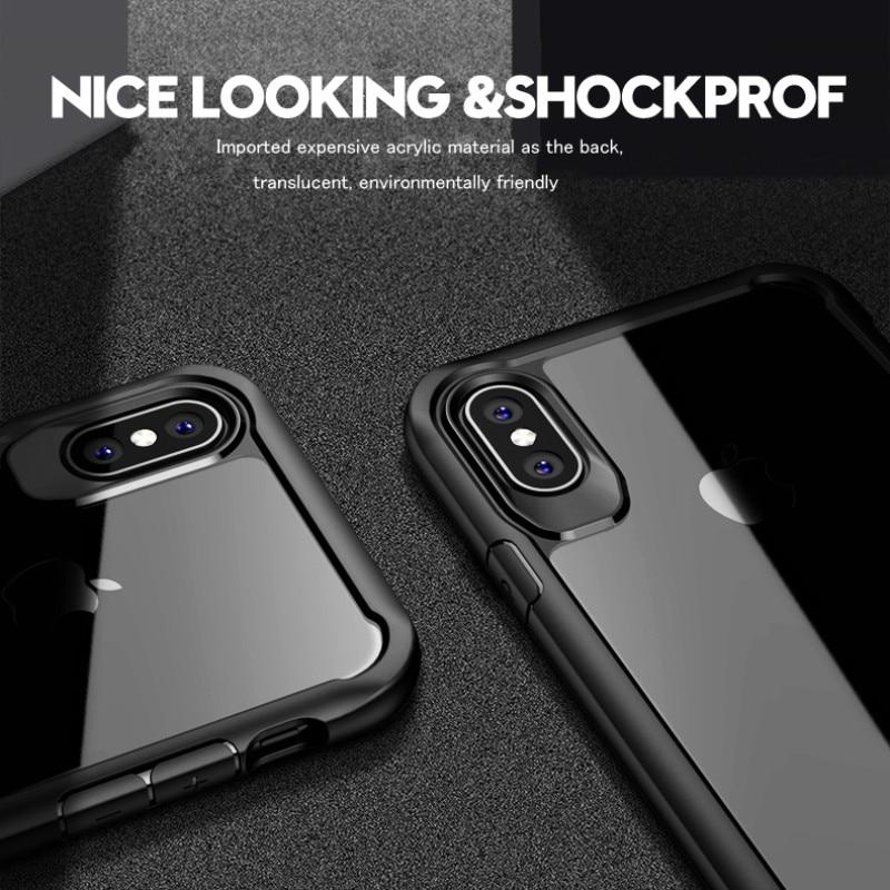 Phone Case - Luxury Ultra Thin Hybrid Clear Acrylic & Soft TPU Edge Protective Phone Case For iPhone XS/XR/XS Max 8/7 Plus