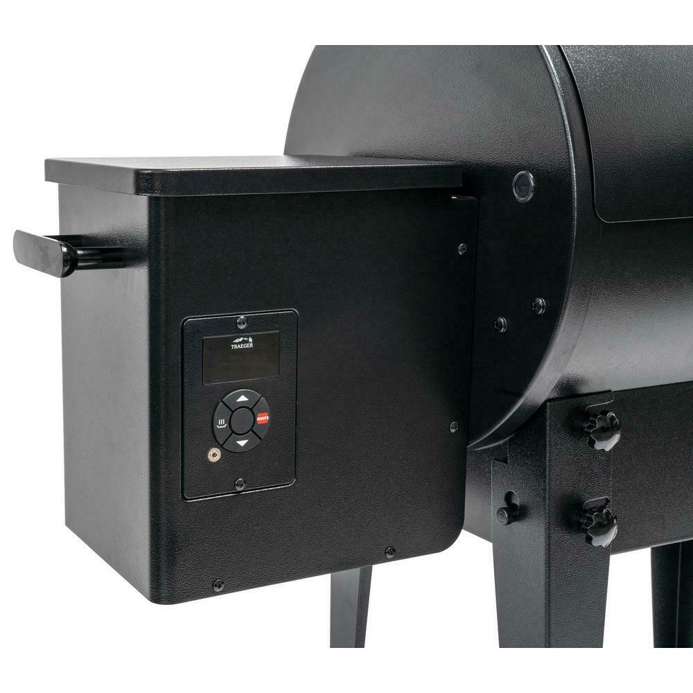 Traeger Outdoor Wood Pellet Grill Porcelain Coated Steel 2-Wheels Barrel Black