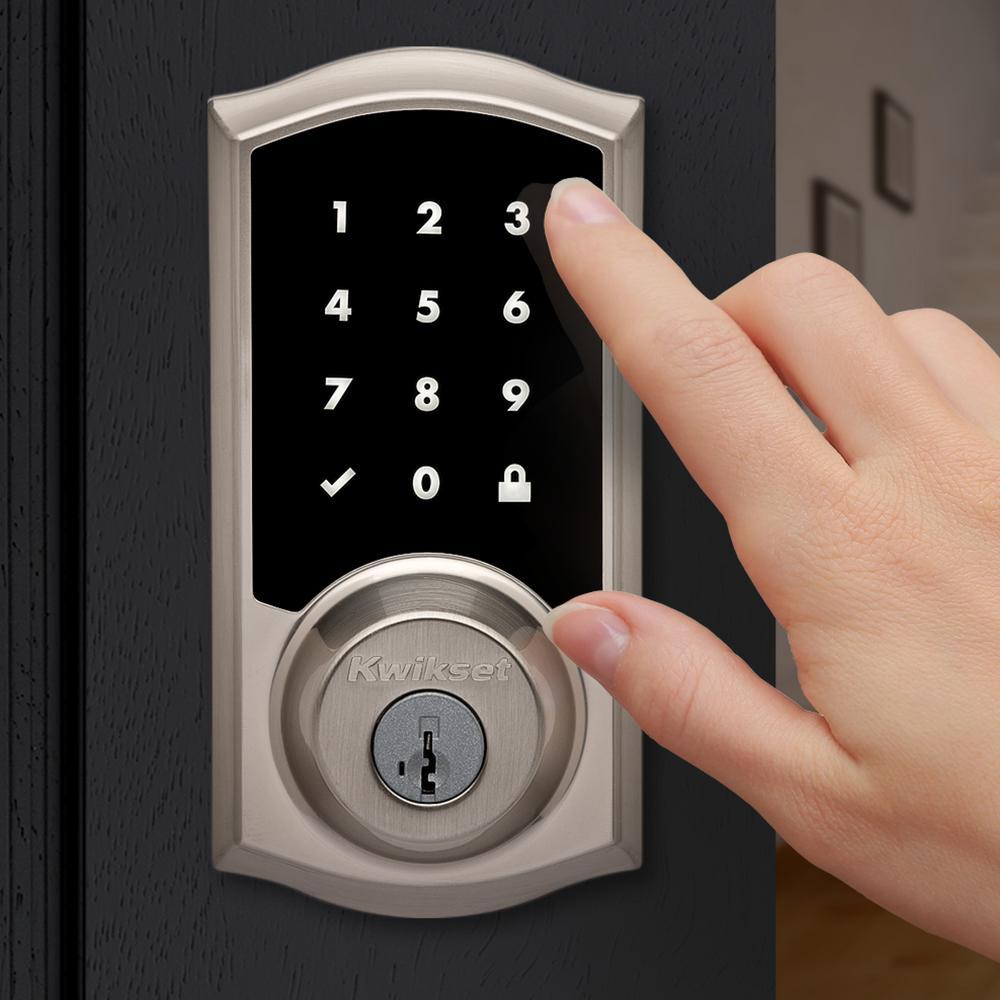 Premis Touchscreen Smart Lock Satin Nickel Single Cylinder Electronic Deadbolt Featuring SmartKey Security