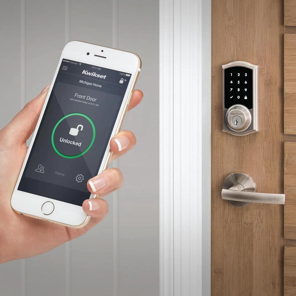 Premis Touchscreen Smart Lock Satin Nickel Single Cylinder Electronic Deadbolt Featuring SmartKey Security