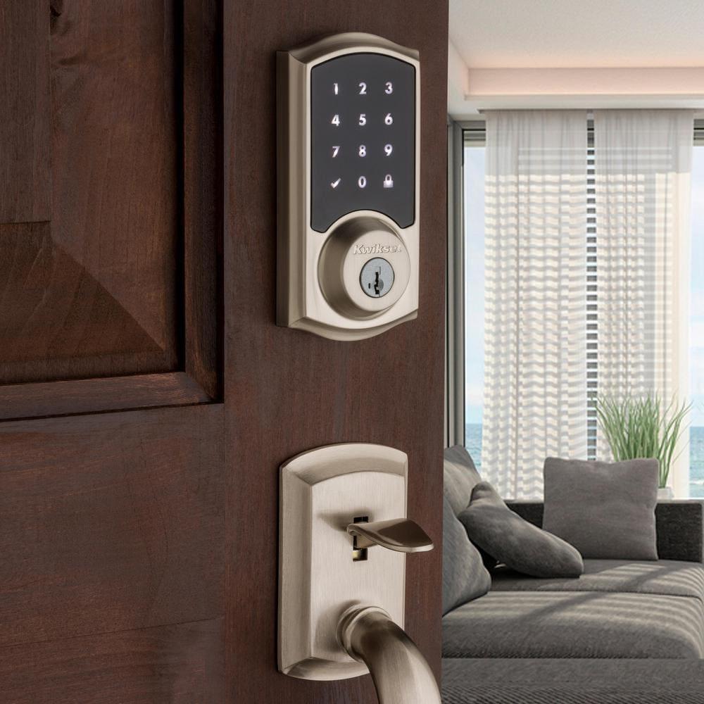 Premis Touchscreen Smart Lock Satin Nickel Single Cylinder Electronic Deadbolt Featuring SmartKey Security