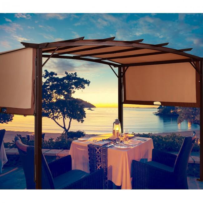 12 x 9 ft Outdoor Pergola Gazebo Canopy Sun Shelter with