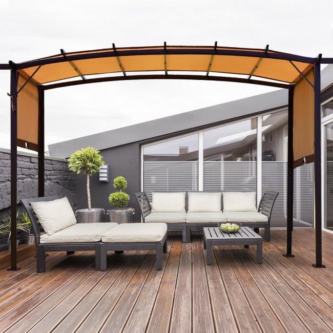 12 x 9 ft Outdoor Pergola Gazebo Canopy Sun Shelter with