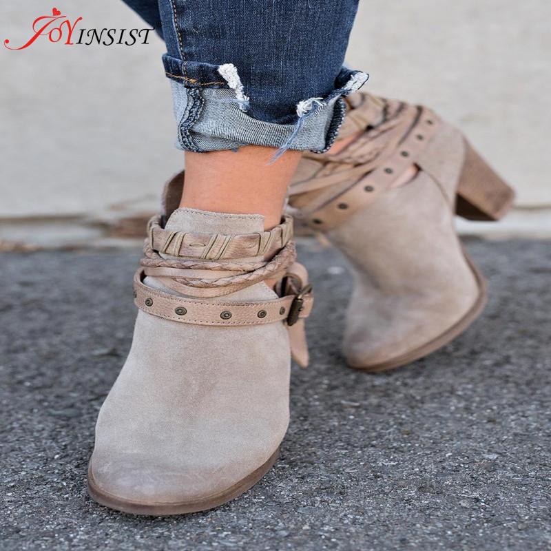 Flocking Casual Adjustable Buckle Ankle Boots