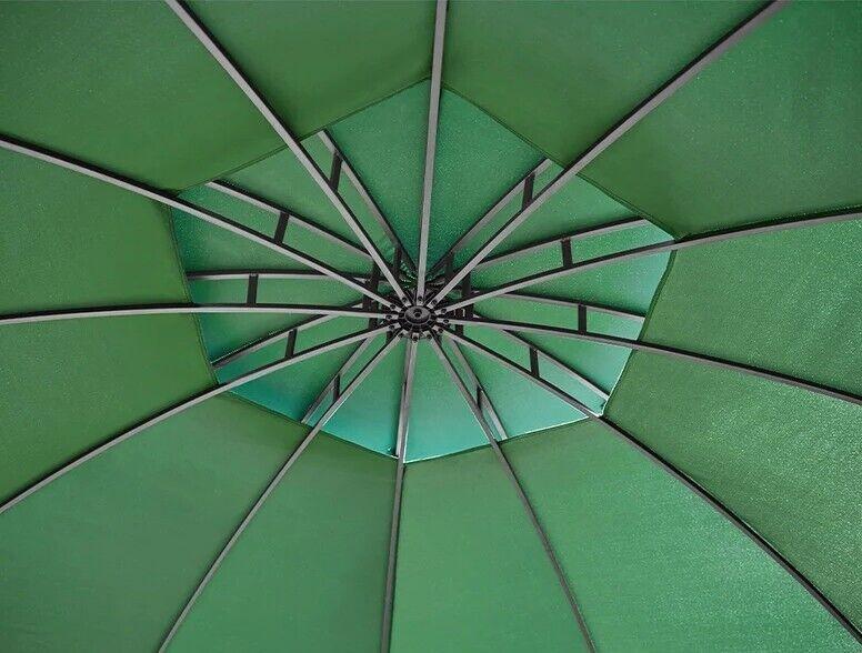 Round Gazebo 11.5 ' Canopy Durable Metal Frame Enclosed Curtains Garden Pergola