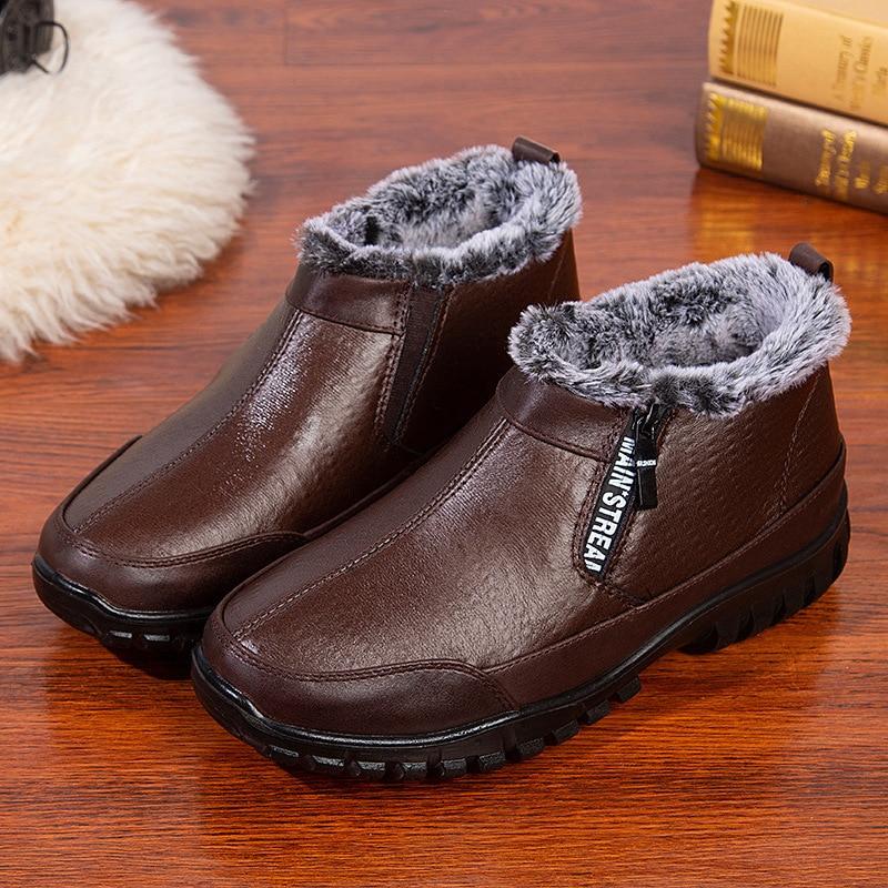 Men Waterproof Plush Warm Lining Comfy Casual Ankle Boots