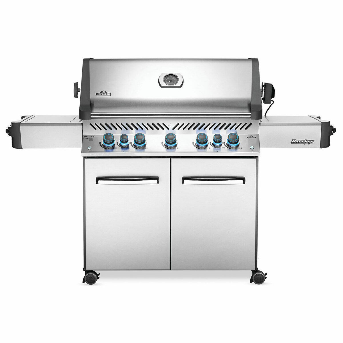 Napoleon Prestige 665 Natural Gas Grill On Cart with Infrared Rotisserie and Sid