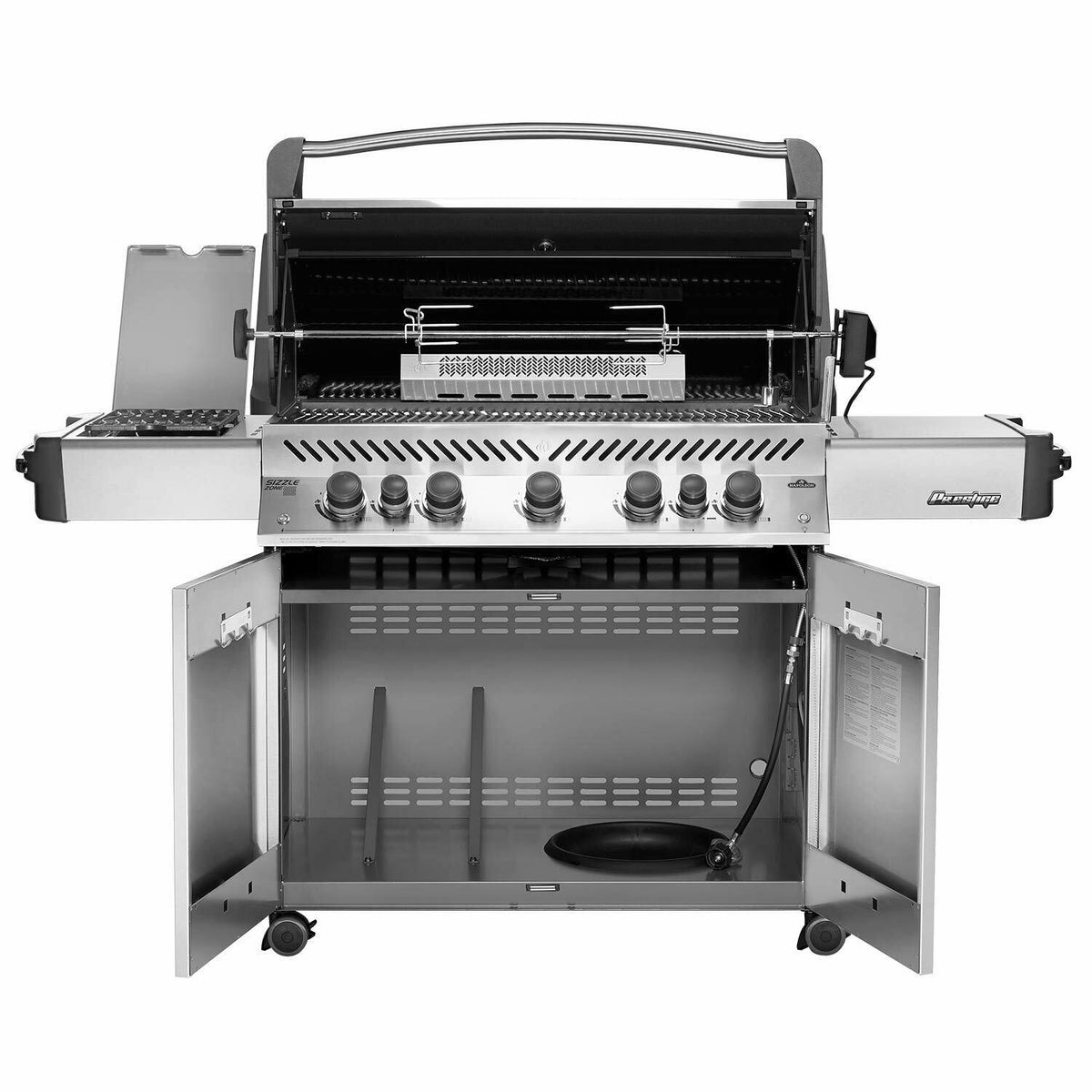Napoleon Prestige 665 Natural Gas Grill On Cart with Infrared Rotisserie and Sid