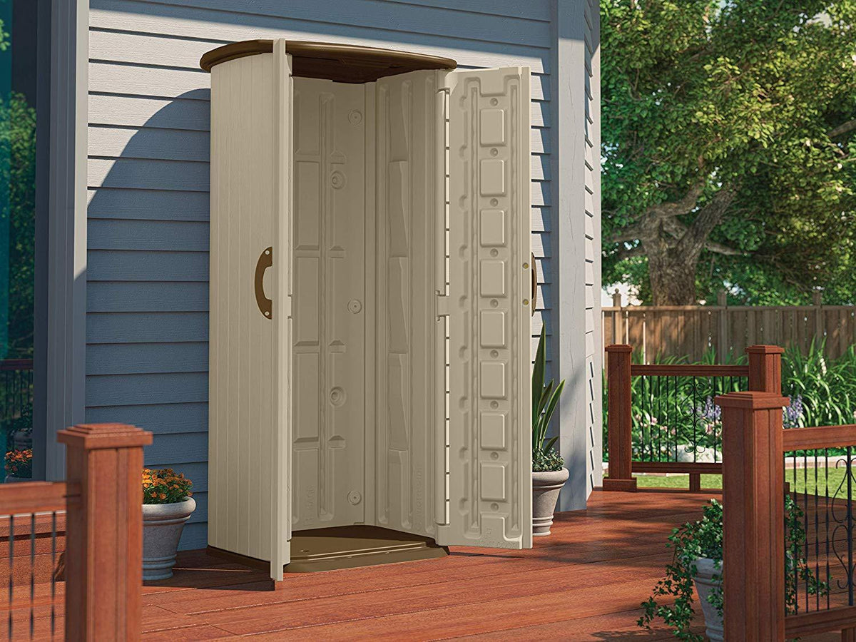 Suncast Vertical Utility Shed, Garden,Patio,Storage,Outdoor,Lawn, Utility, Shelf