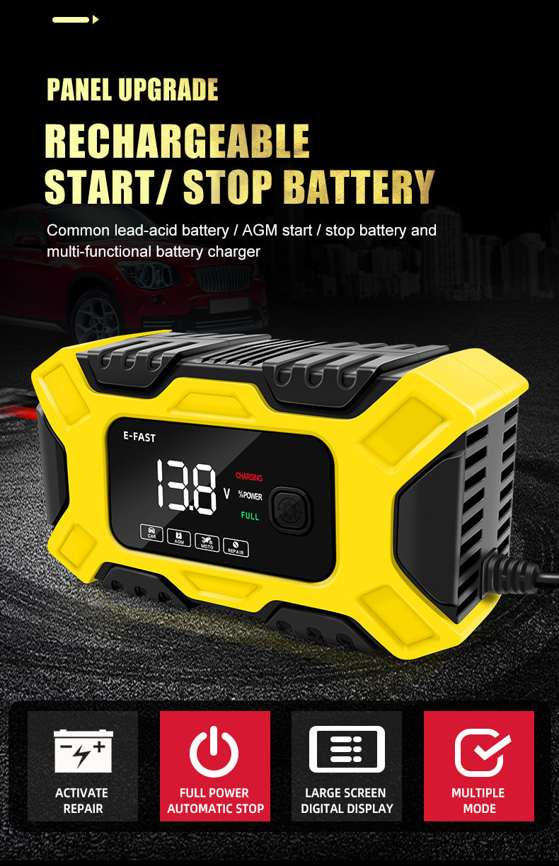 6A 12V Digital Car Battery Charger Fully Automatic Repair CharFor Car Motorcycle SUV Stea Battery Charger 12v Fully Automatic