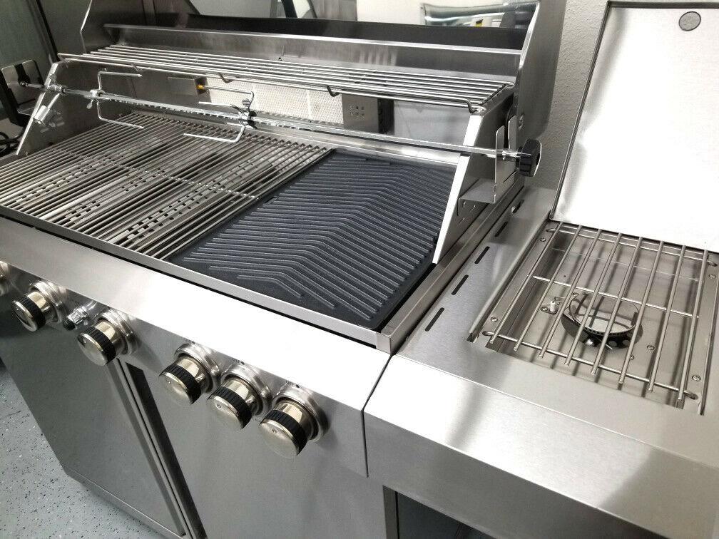 New 8 Burner 96,000 BTU Stainless Steel Outdoor BBQ Grill Propane NG Rotisserie