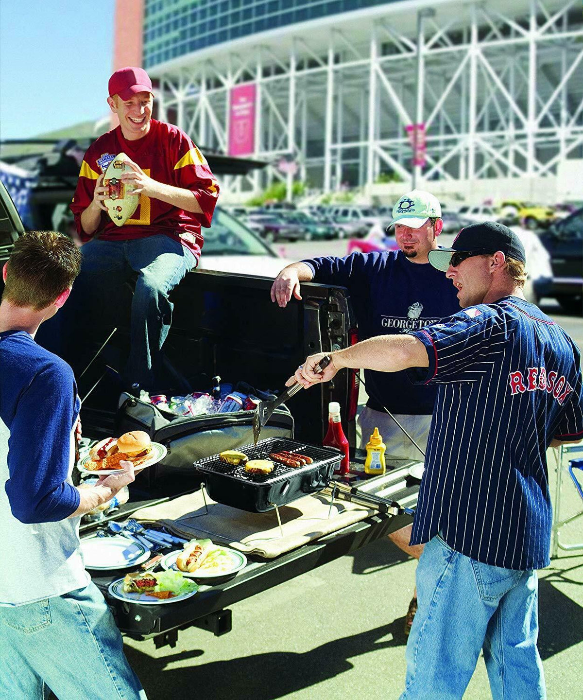 Tailgating Grill Cooler Set BBQ Grill and Utensils Set Package Camping Hunting