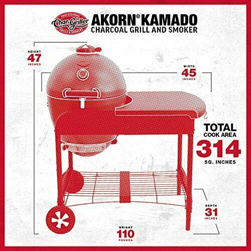 Char-Griller E6520 Akorn Kamado Cart Ash Charcoal Grill