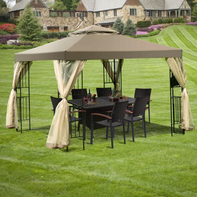 10 Feet x 10 Feet Awning Patio Screw-free Structure Canopy
