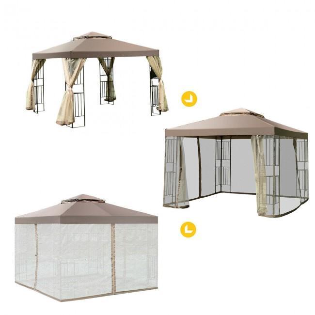 10 Feet x 10 Feet Awning Patio Screw-free Structure Canopy