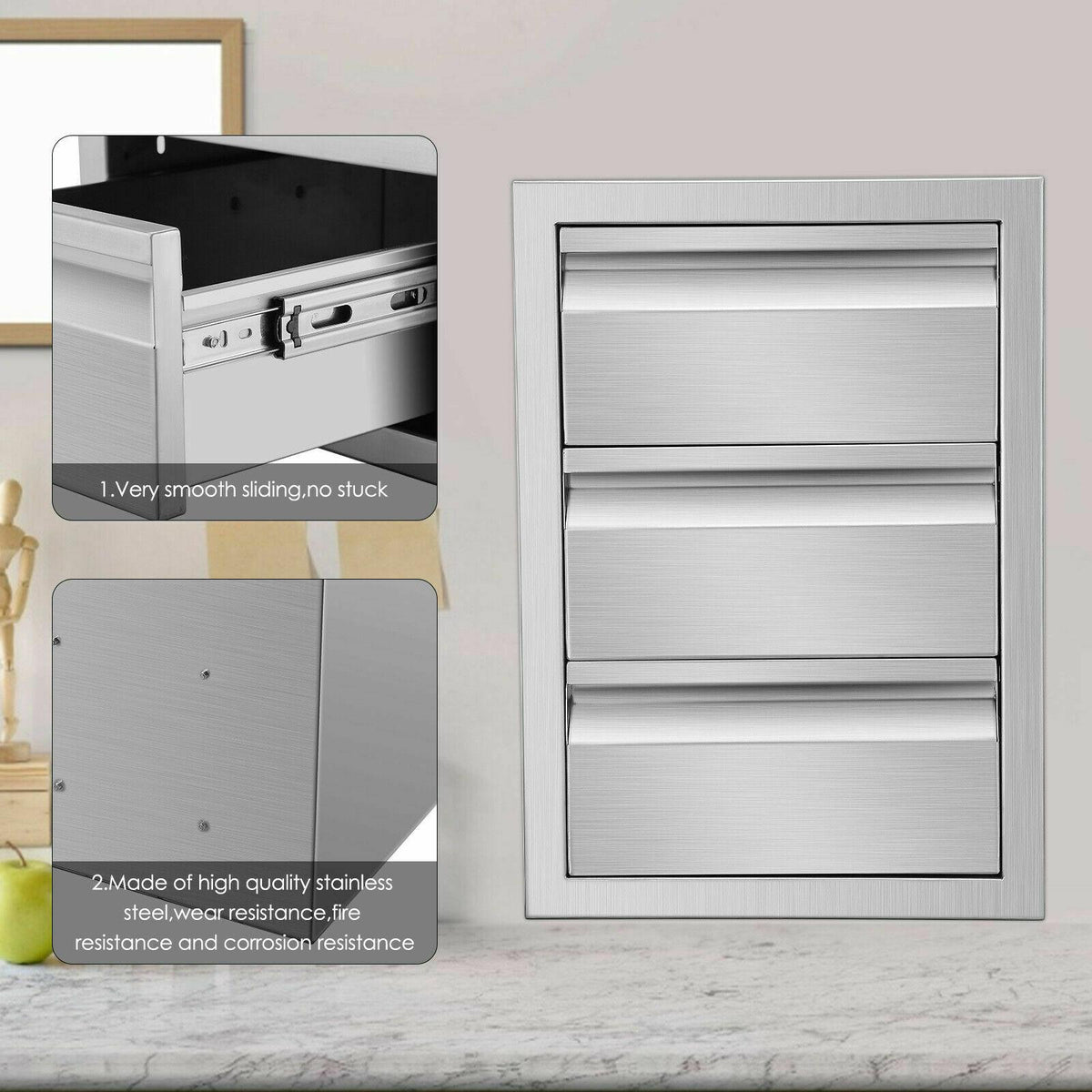 Outdoor Kitchen/bbq Island Stainless Steel Drawer Cabinet Combination Storage