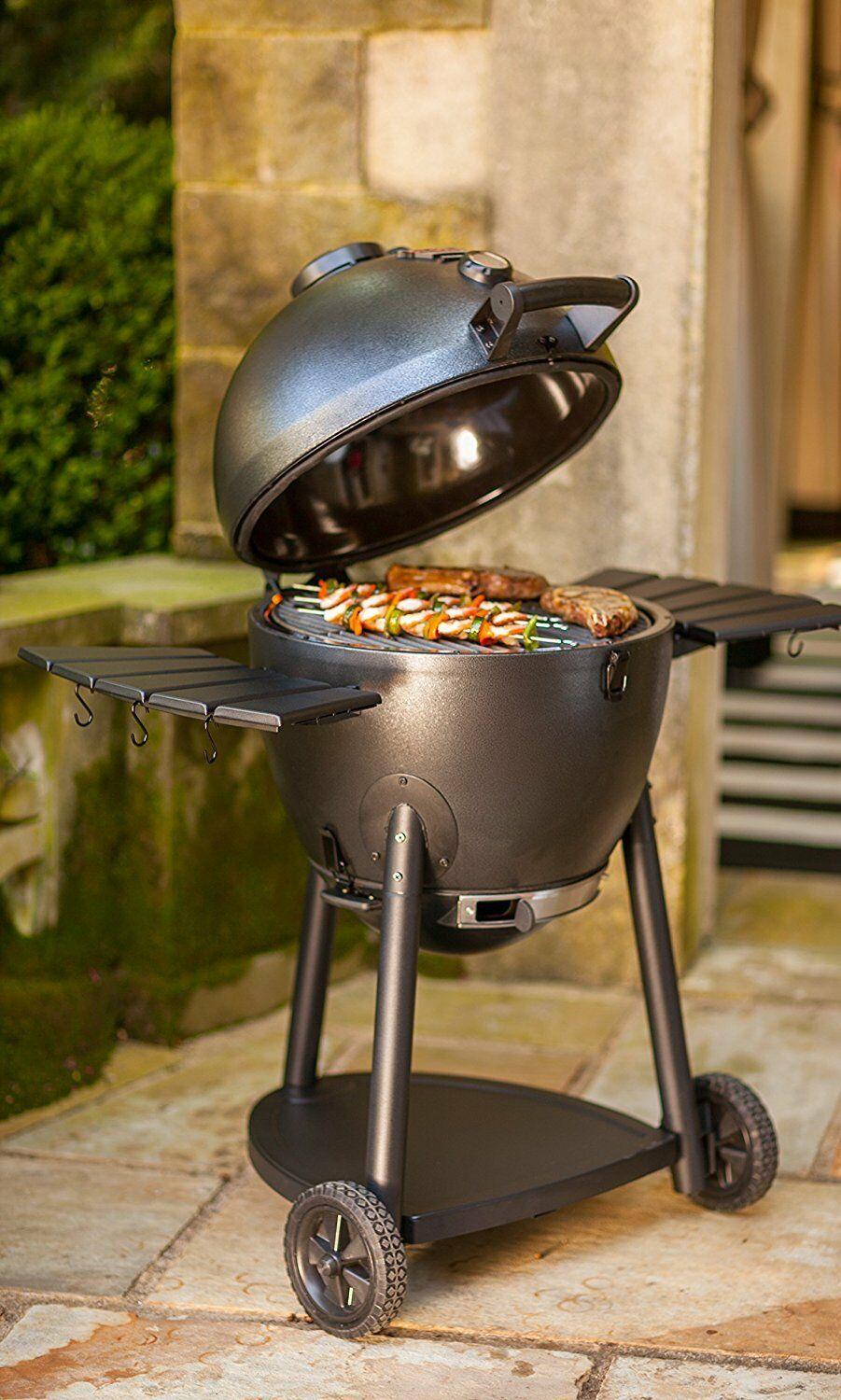 Charcoal Barbecue Grill and Smoker Outdoor Cooking Kamado BBQ Cart Insulated New