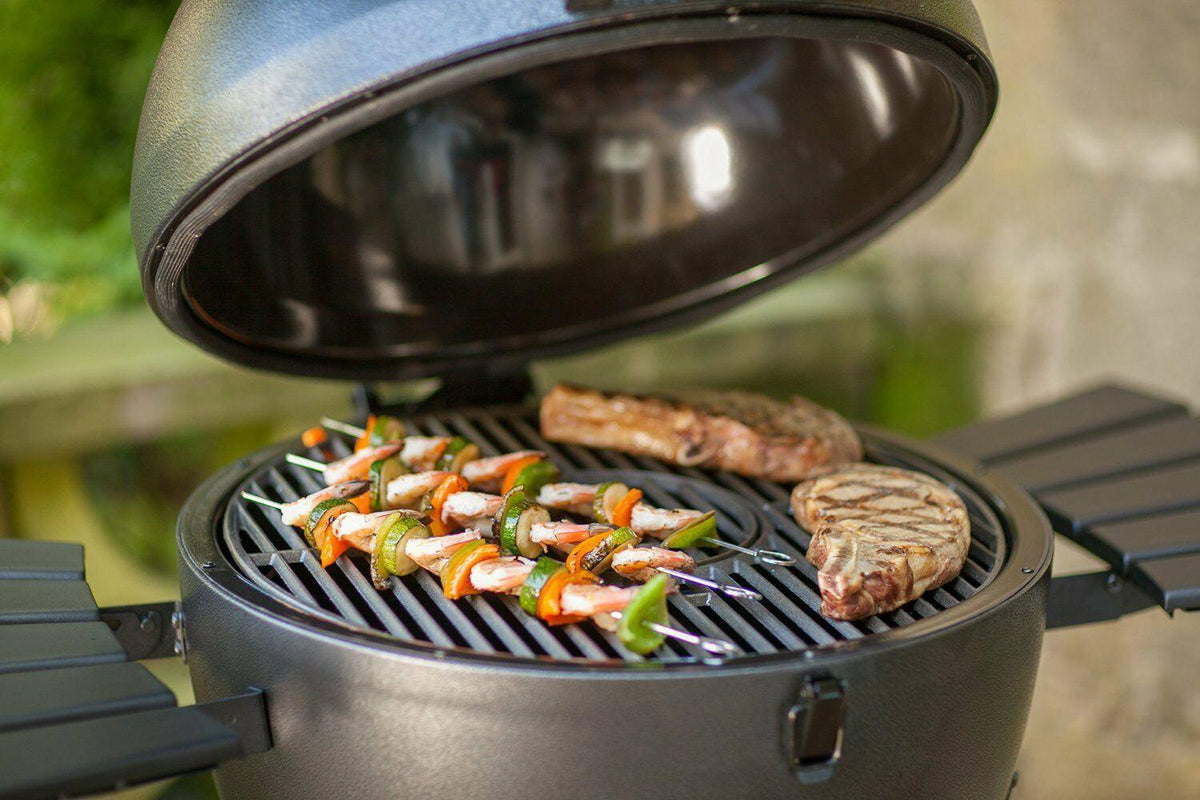 Charcoal Barbecue Grill and Smoker Outdoor Cooking Kamado BBQ Cart Insulated New