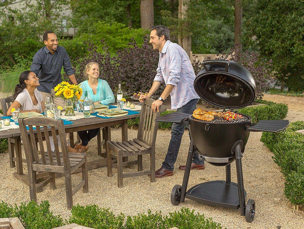Charcoal Barbecue Grill and Smoker Outdoor Cooking Kamado BBQ Cart Insulated New