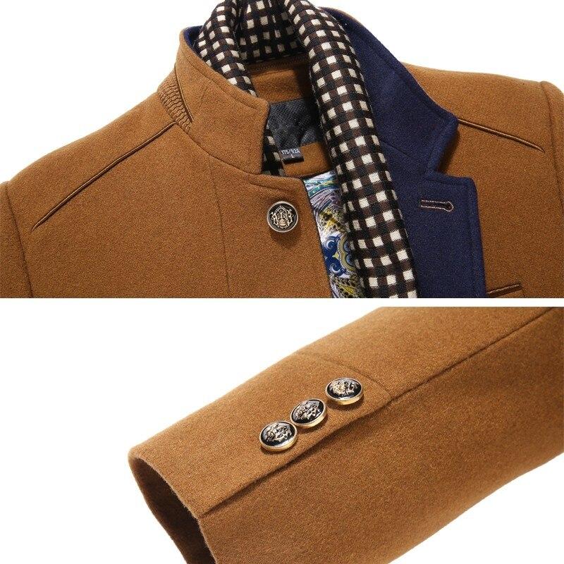 Fashion Business Double Collar Thicken Men Trench Coat