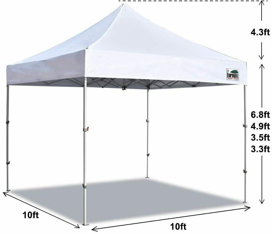 Eurmax 10x10 Super Compact 40" High Storage Size Canopy Tent, Full Truss Design