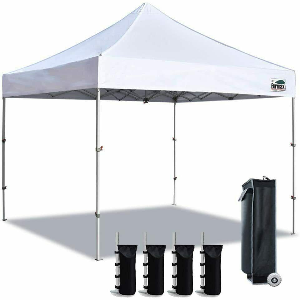 Eurmax 10x10 Super Compact 40" High Storage Size Canopy Tent, Full Truss Design