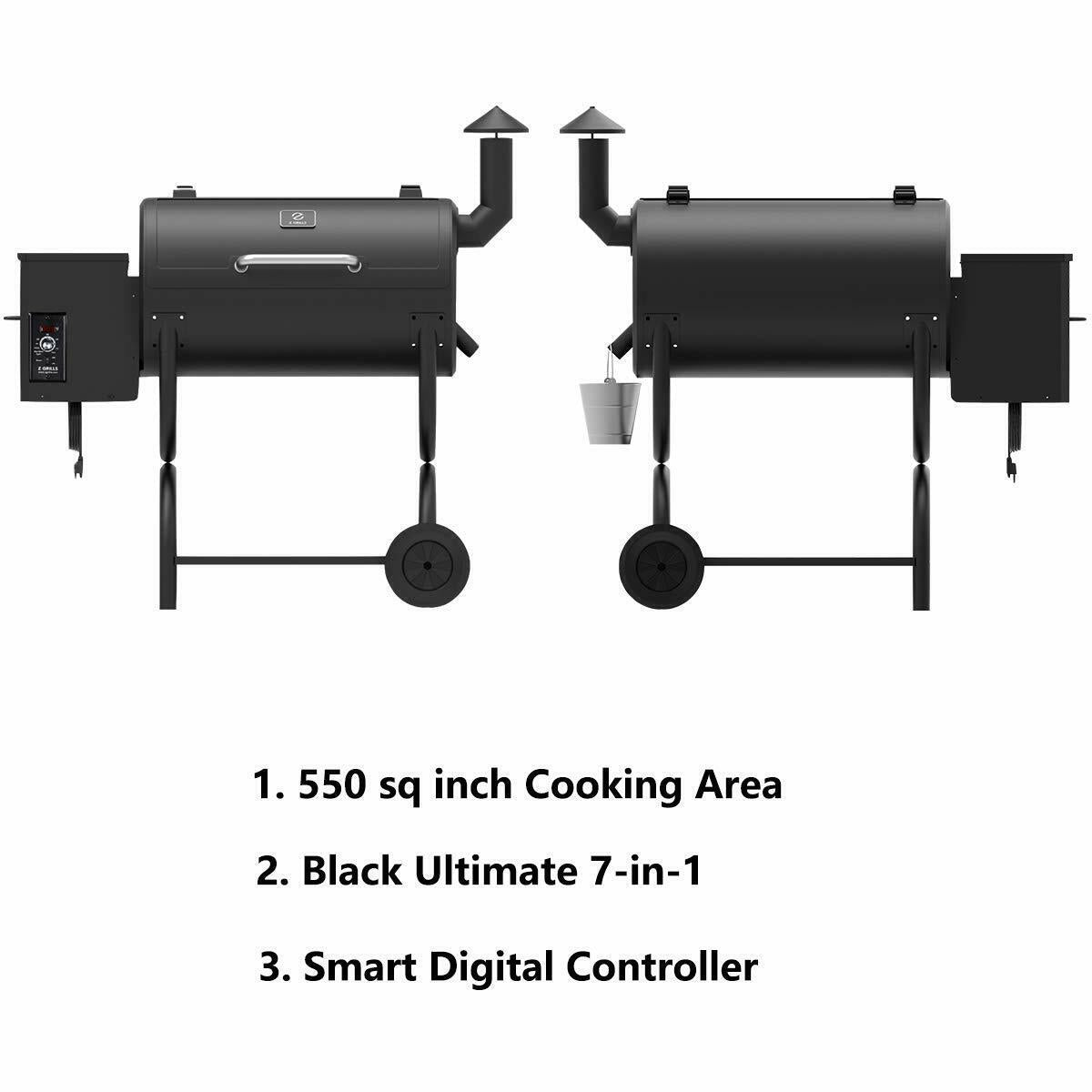 Z GRILLS ZPG-550B 2021 New Wood Pellet Grill 8 in 1 BBQ Smoker Digital Control