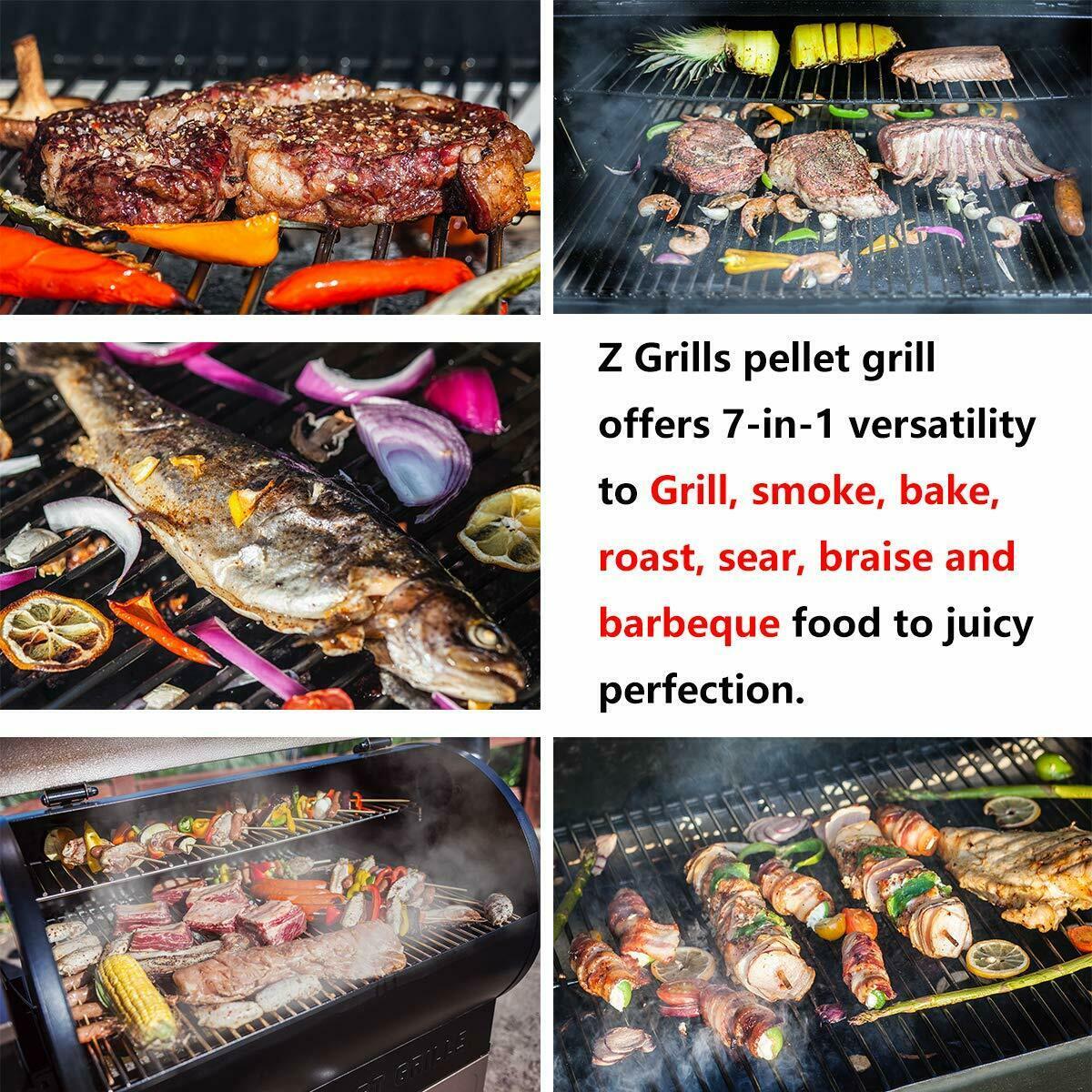 Z GRILLS ZPG-550B 2021 New Wood Pellet Grill 8 in 1 BBQ Smoker Digital Control