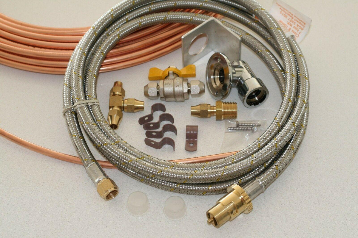 the te Q to Caravan gas line bayonet retrofit kit with 3m S/S Hose