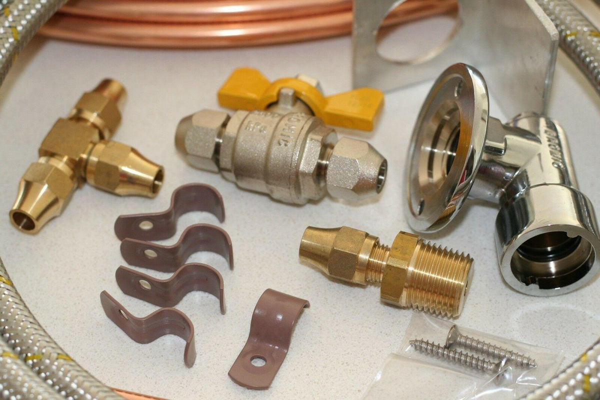 the te Q to Caravan gas line bayonet retrofit kit with 3m S/S Hose