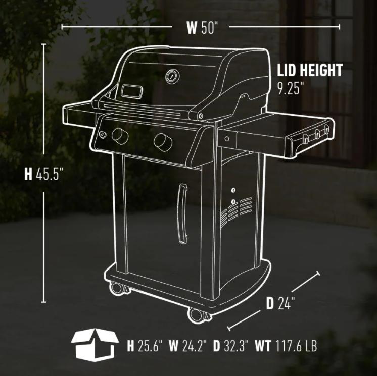 Weber Spirit E-210 Gas Grill Liquid Propane 2-Burner Model:46110001!! BRAND NEW