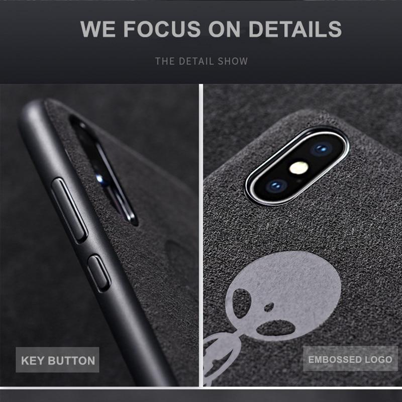 Phone Case - Luxury Vintage Alcantara Leather Soft Protective Phone Case For iPhone XS/XR/XS Max 8/7 Plus