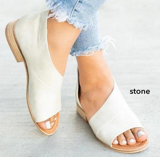 Summer Casual Rome Peep Toe Ladies PU Leather Sandals