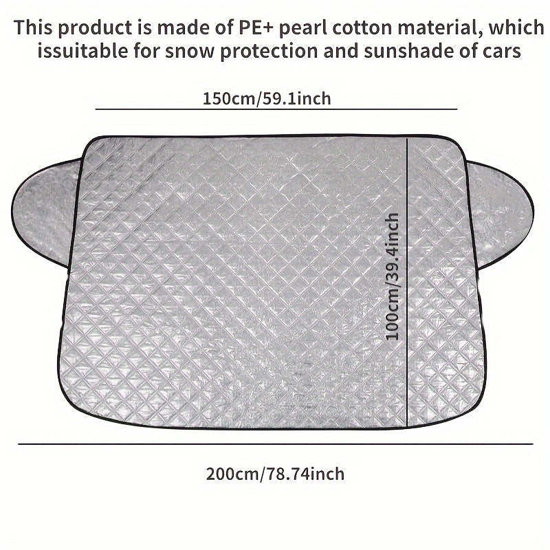 1pc Keep Your Car Protected From Snow And Sun With Our Foldable Windshield Cover!